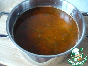 Овощной суп с копченой скумбрией