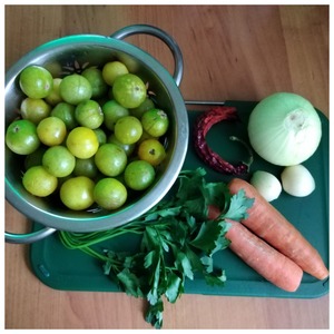 Закуска из зелёных помидоров с овощами